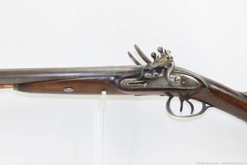 Antique BELGIAN 16 Ga. Double Barrel Side by Side FLINTLOCK Shotgun 1800s S-img-3