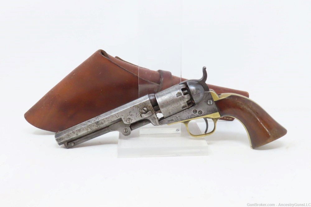 1862 COLT Antique CIVIL WAR .31 Percussion M1849 POCKET Revolver w/HOLSTER -img-1