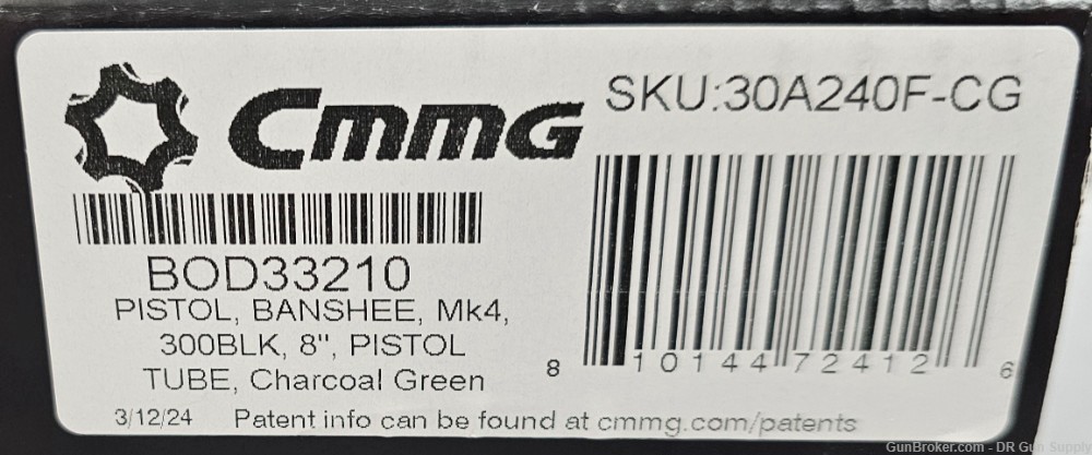 CMMG Banshee Mk4 300 Blackout 8" 30RD 30A240F-CG Green NO CC FEE!-img-3