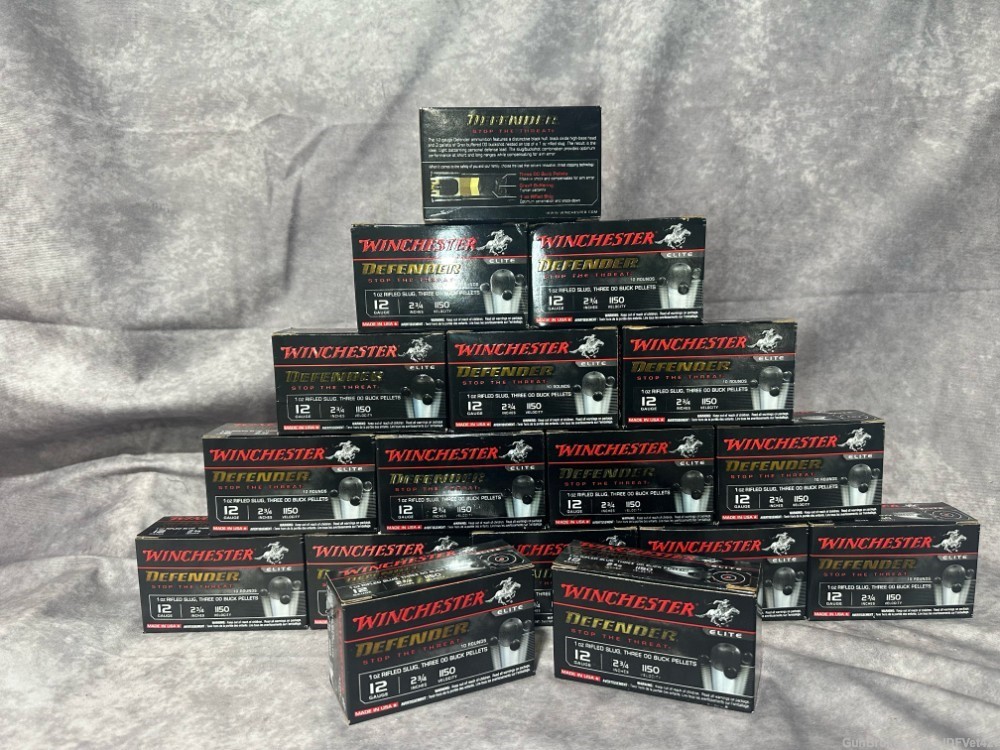 WINCHESTER DEFENDER PDX1 12 GAUGE SLUG/BUCK 2-3/4" 17 BOXES PRICED TO SELL!-img-0