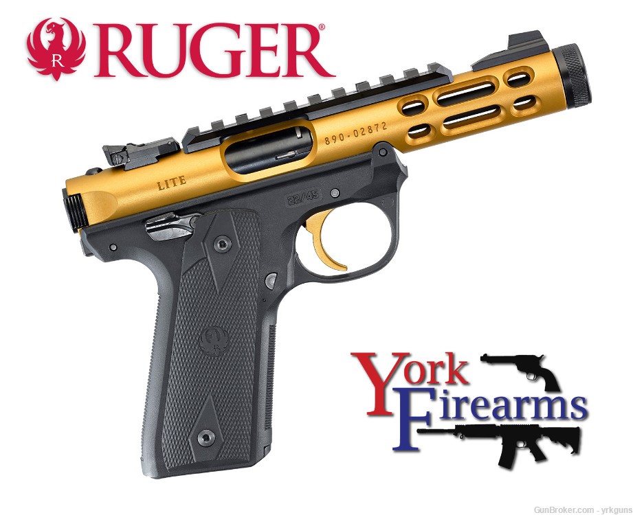 Ruger Mark IV 22/45 Lite Gold Anodized 22LR 10RD Handgun NEW 43926-img-0