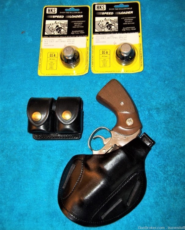 COLT Detective Special PACKAGE NOS Strong R/H Holster Hume Carrier & 2 DS-A-img-0