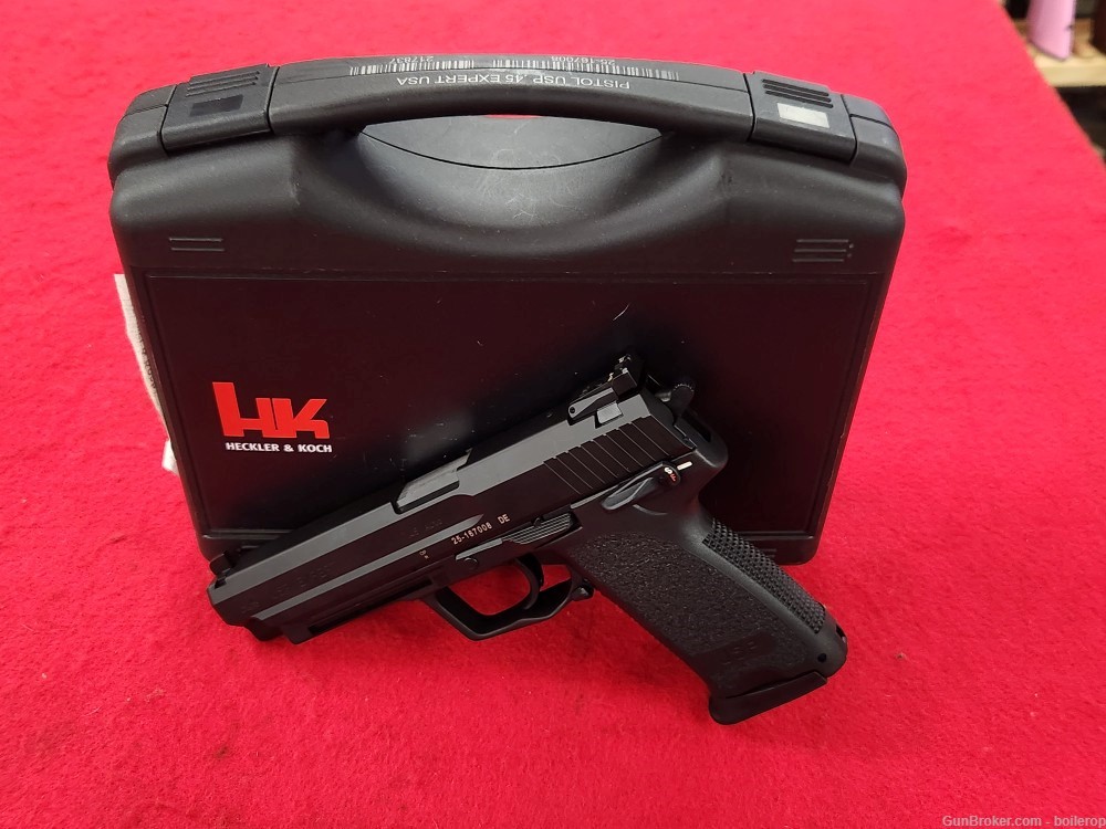Mint, unfired Heckler & Koch USP 45 Expert, .45acp, w/ box 2 mags PENNY!-img-0