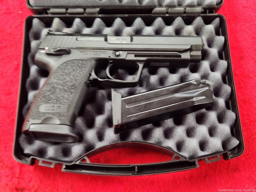 Mint, unfired Heckler & Koch USP 45 Expert, .45acp, w/ box 2 mags PENNY!-img-78