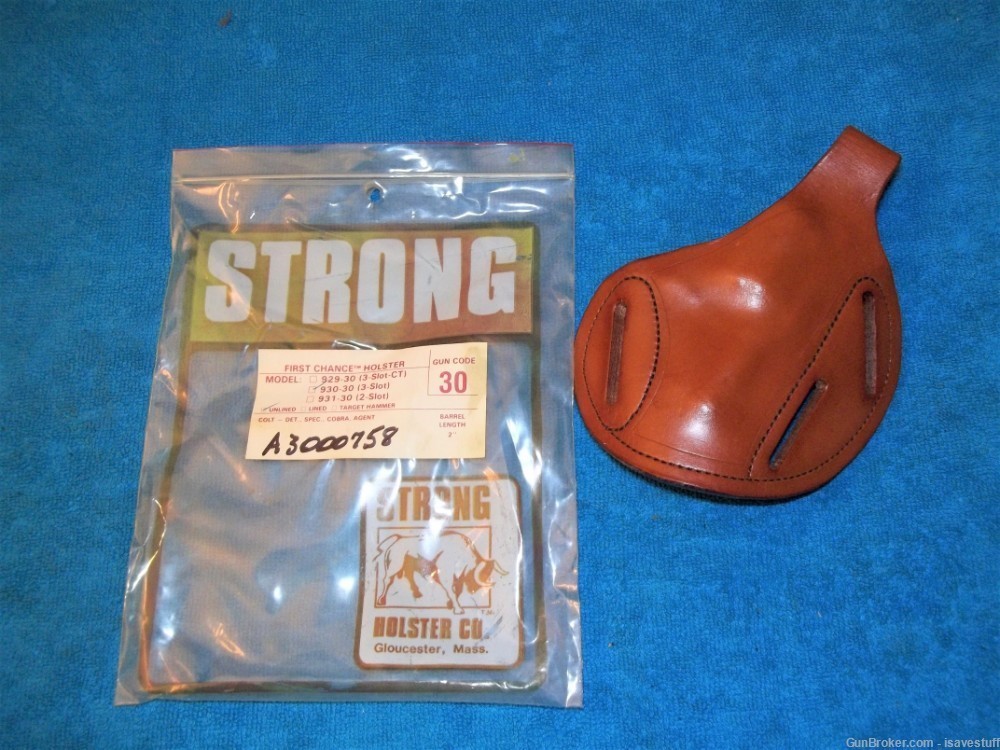 NOS Dual Cant Multi Use R/H STRONG Leather Holster Colt Detective Special-img-2