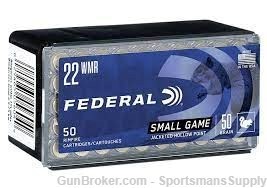 500 Rnds of Federal Small Game .22 WMR 50 Gr Jacketed Hollow Point NIB!-img-0
