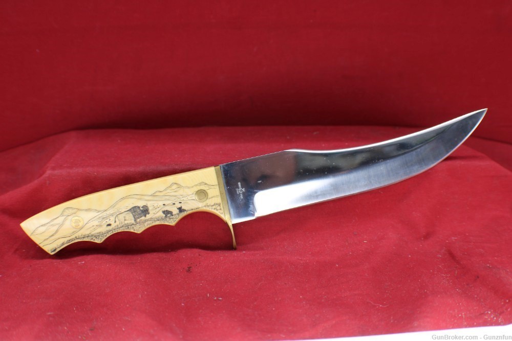 USED Dave Smith Knife 7.5" blade 5" handle with display box-img-0