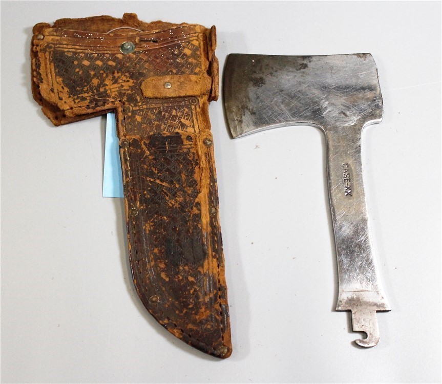 Case Axe-Knife Combo w/ Original Sheath - Knife Blade Missing-img-0