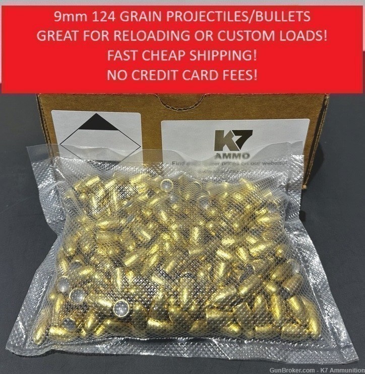 9mm 124 Grain FMJ Bullets/Projectiles-img-0