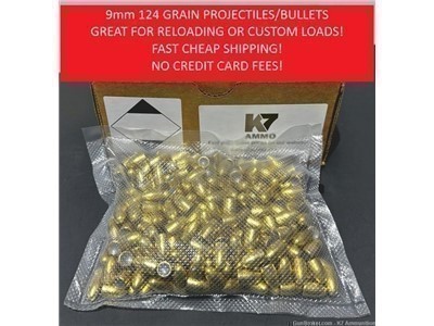 9mm 124 Grain FMJ Bullets/Projectiles
