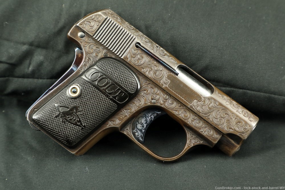 Custom Engraved Colt Model 1908 Vest Pocket Pistol .25 ACP Semi-Auto 1913-img-3