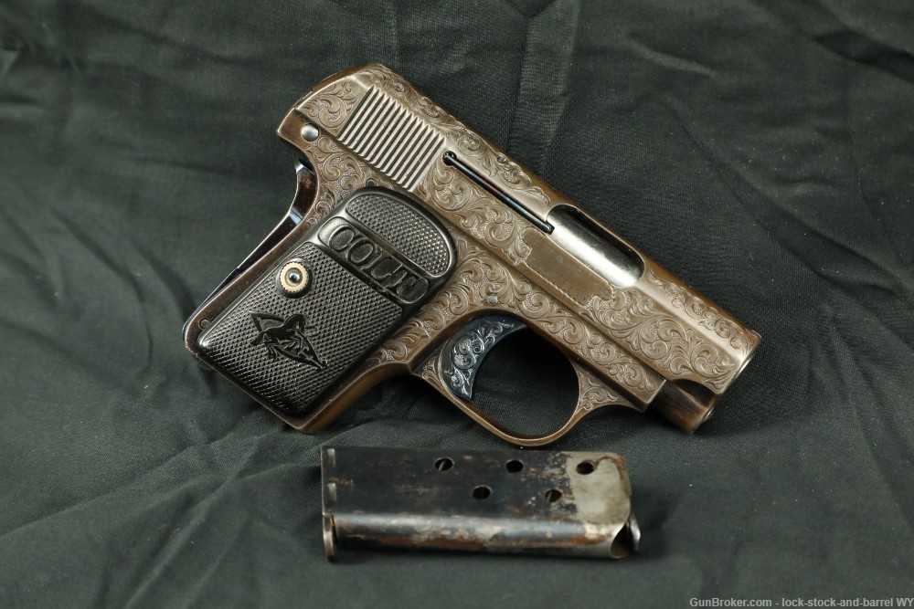 Custom Engraved Colt Model 1908 Vest Pocket Pistol .25 ACP Semi-Auto 1913-img-2