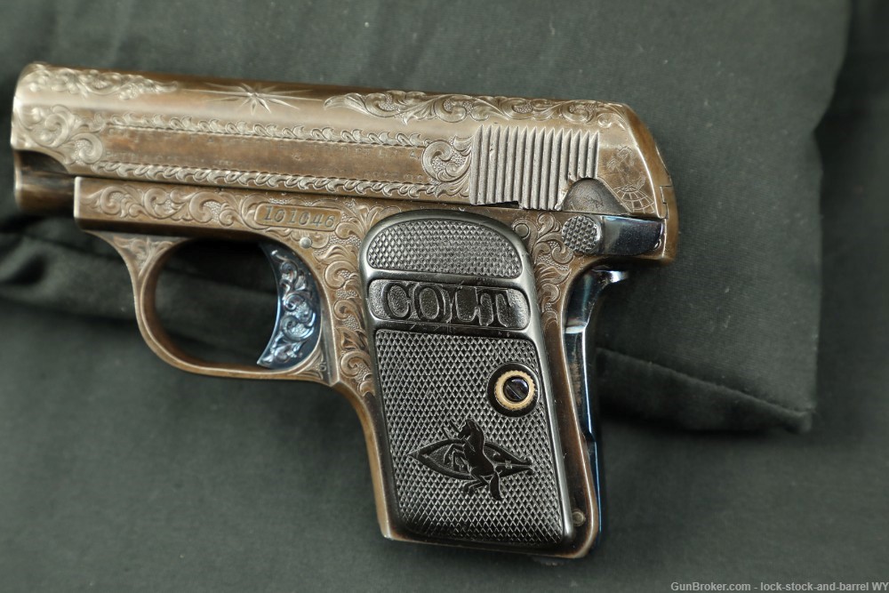 Custom Engraved Colt Model 1908 Vest Pocket Pistol .25 ACP Semi-Auto 1913-img-17