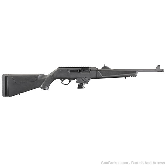 Ruger 19102 PC Carbine Semi Auto Rifle 9MM 16.12" BLK SYN 10rd Ghost Ring T-img-0