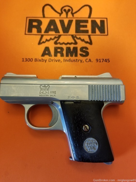 Raven / Phoenix Arms MP25, P-25 Black Wood Grips with Medallions (sliding)-img-4