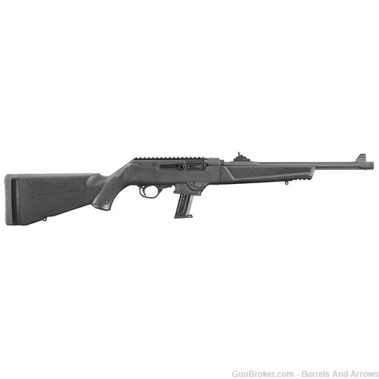 Ruger 19100 PC Carbine Semi Auto Rifle 9MM, 16.12" BLK Syn 17rd Adj Ghost R-img-0