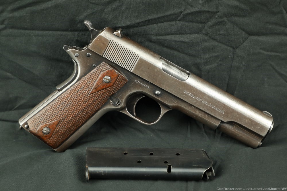 US Army WWI Colt Model 1911 .45 ACP 5" Semi-Auto Pistol 1917 C&R Rare-img-2