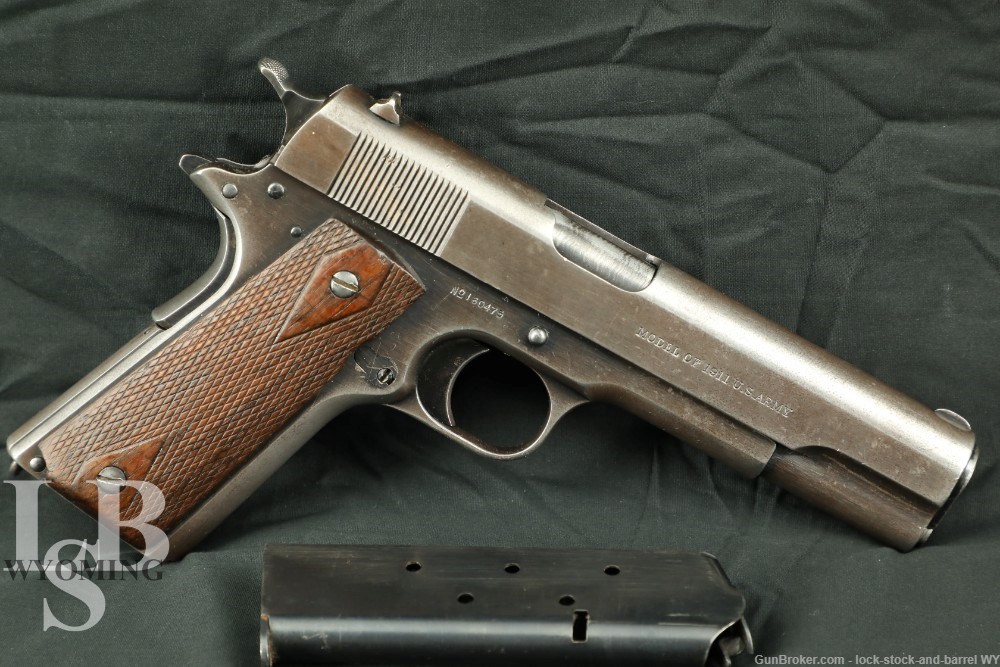 US Army WWI Colt Model 1911 .45 ACP 5" Semi-Auto Pistol 1917 C&R Rare-img-0