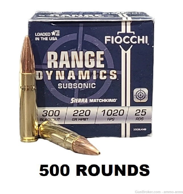 Fiocchi Subsonic .300 Blackout BLK 220 Grain HPBT 500 Rounds 300BLKMB-img-1
