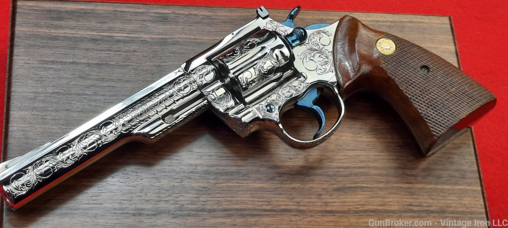 Colt Trooper MK III Nickel and Fire blue Engraved 1977 Stunning! NR-img-44