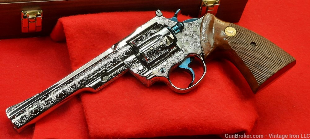 Colt Trooper MK III Nickel and Fire blue Engraved 1977 Stunning! NR-img-49