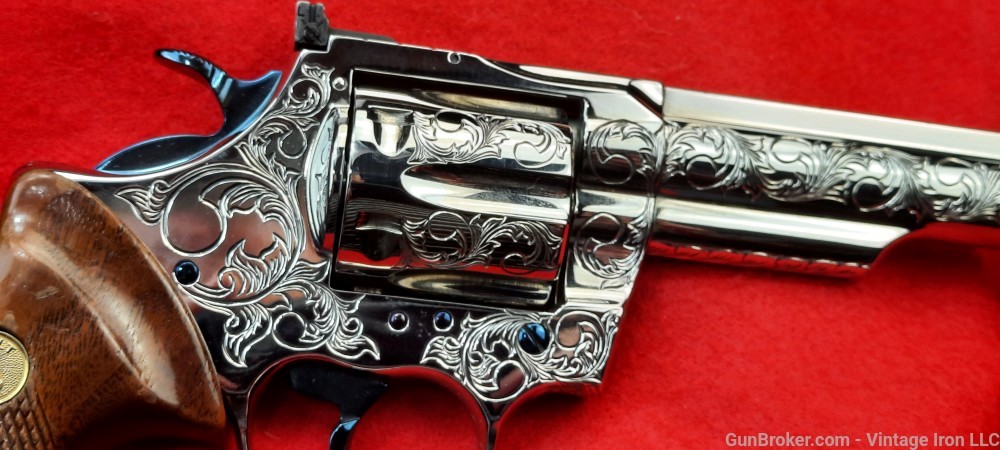 Colt Trooper MK III Nickel and Fire blue Engraved 1977 Stunning! NR-img-30