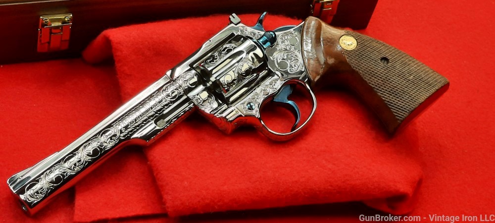 Colt Trooper MK III Nickel and Fire blue Engraved 1977 Stunning! NR-img-0