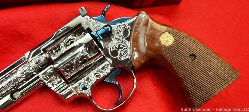 Colt Trooper MK III Nickel and Fire blue Engraved 1977 Stunning! NR-img-36