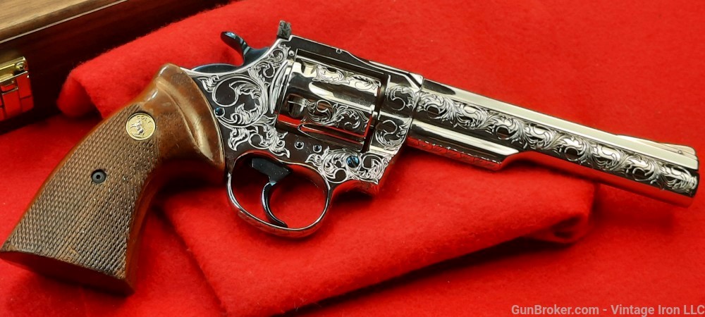 Colt Trooper MK III Nickel and Fire blue Engraved 1977 Stunning! NR-img-46