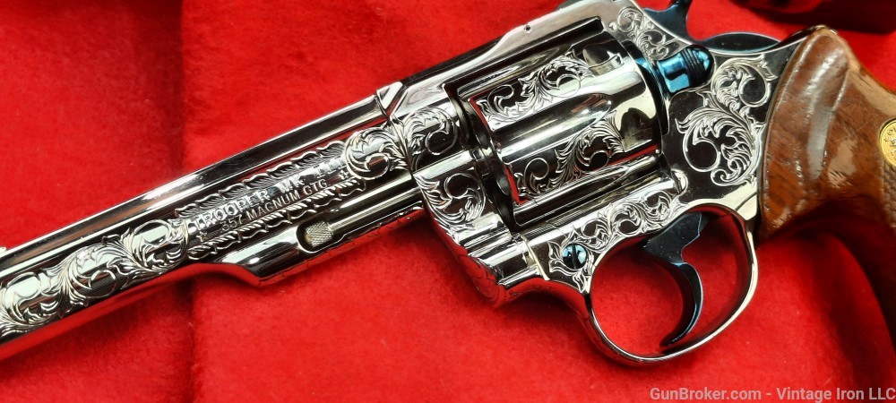 Colt Trooper MK III Nickel and Fire blue Engraved 1977 Stunning! NR-img-38