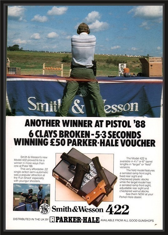 1988 SMITH & WESSON 422 Pistol British UK PRINTAD-img-0