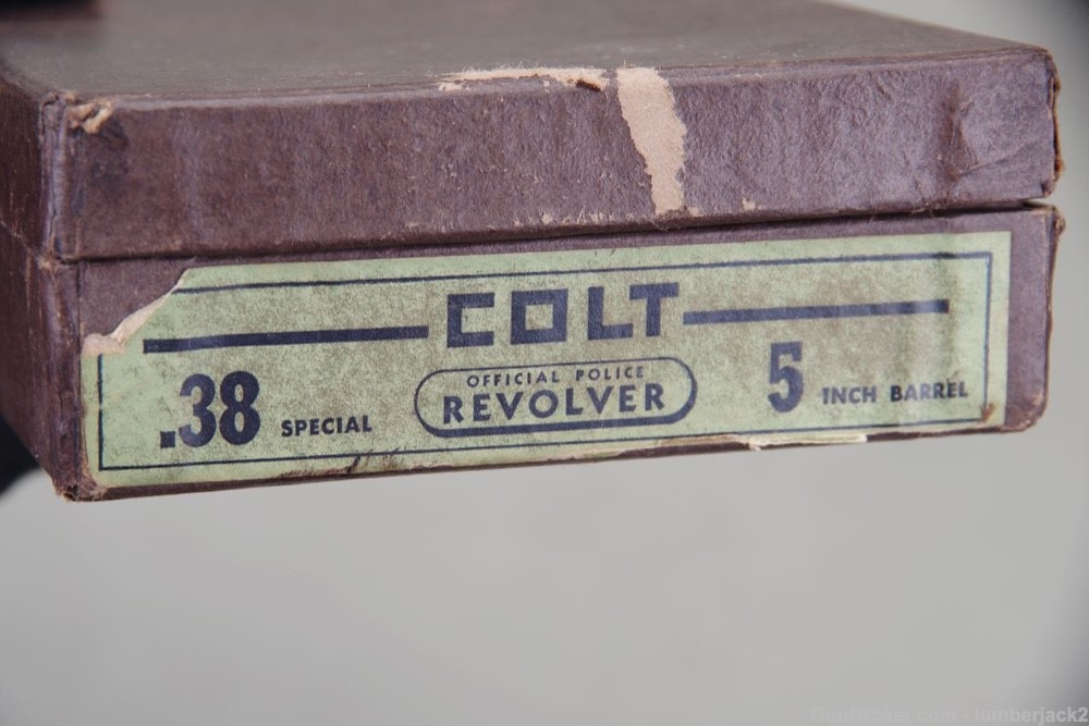 1949 Colt Official Police 38 Special 5'' Dual Tone Blue with Box 98%-img-2