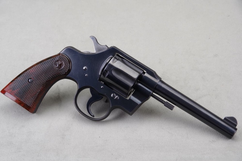 1949 Colt Official Police 38 Special 5'' Dual Tone Blue with Box 98%-img-12