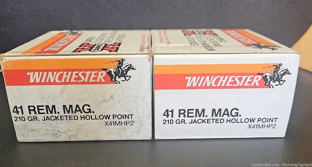 Winchester .41 Rem Mag Copper Jacketed Hollow Point Cartridges (2 boxes) -img-0