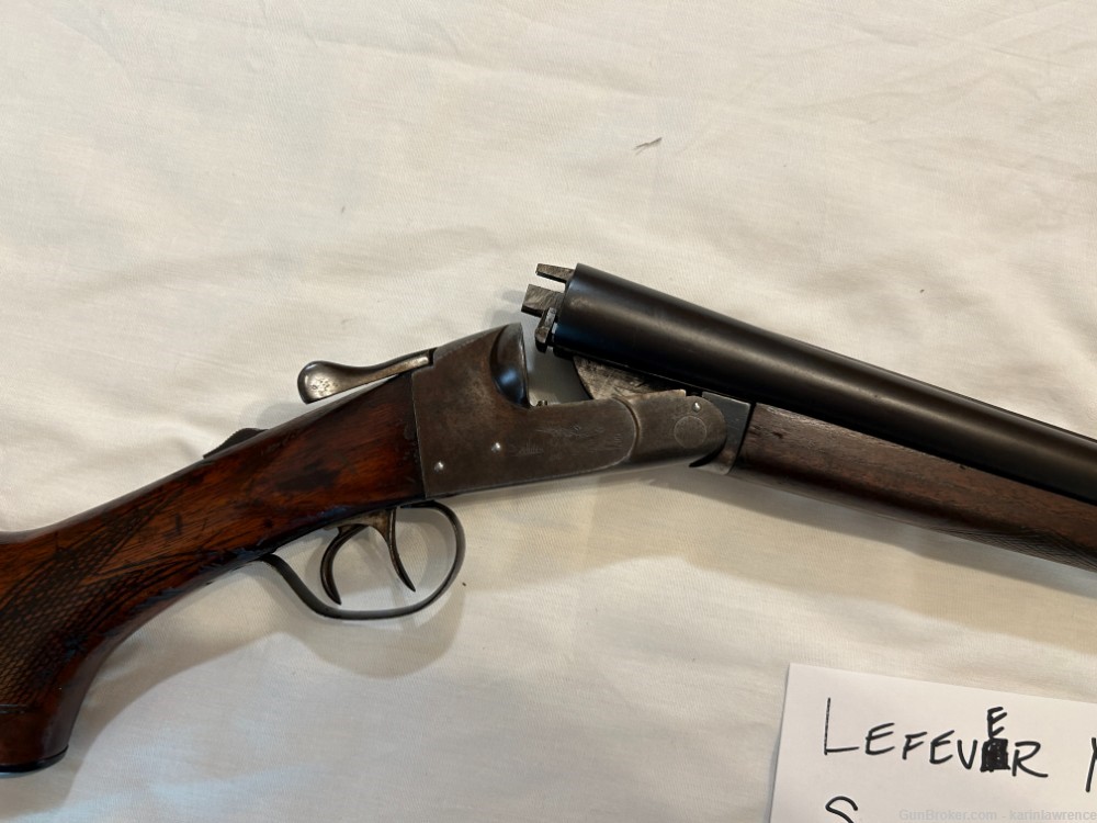 Lefever Nitro Special 12 GA double barrel shotgun with engraved goose/duck-img-2