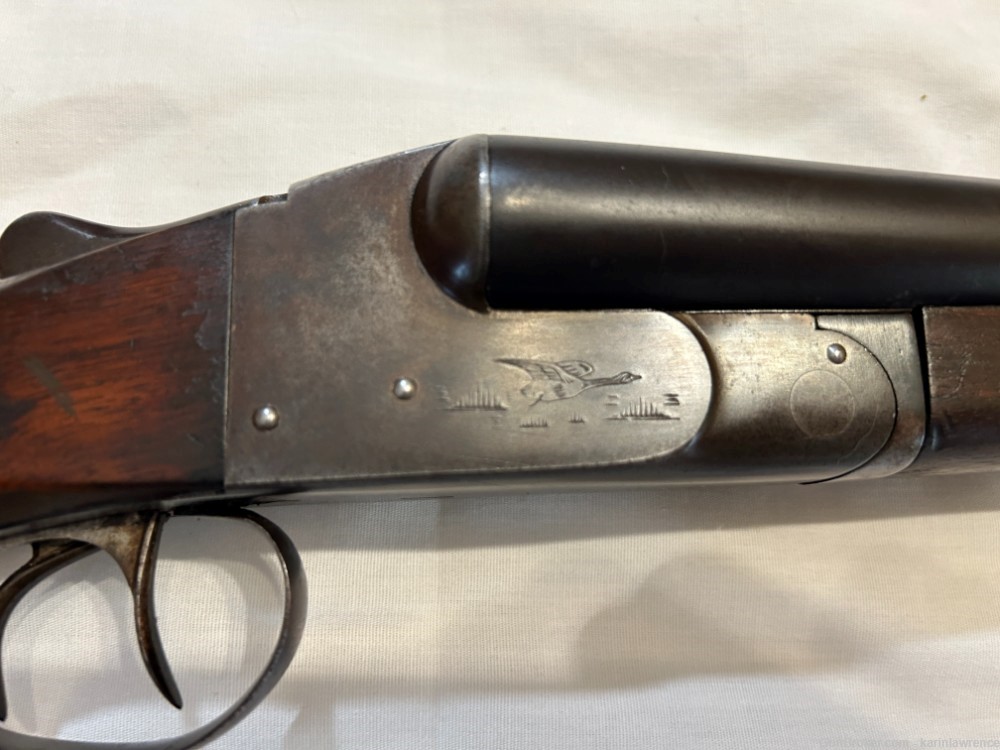 Lefever Nitro Special 12 GA double barrel shotgun with engraved goose/duck-img-9