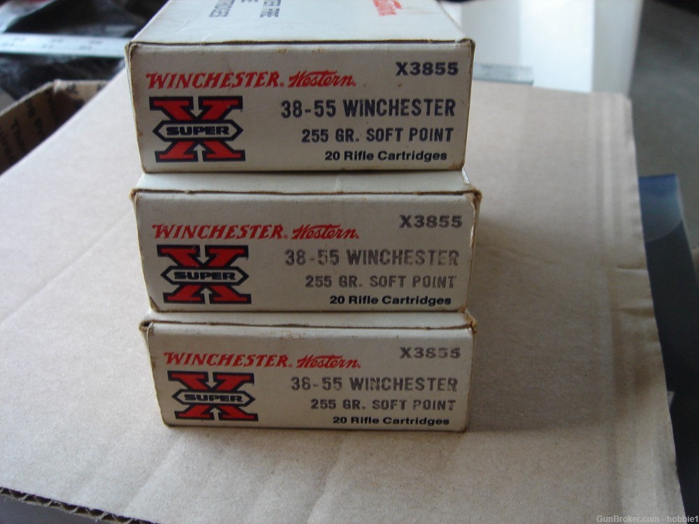 38-55 Winchester 255 gr soft point ammunition. 48 rounds-img-0