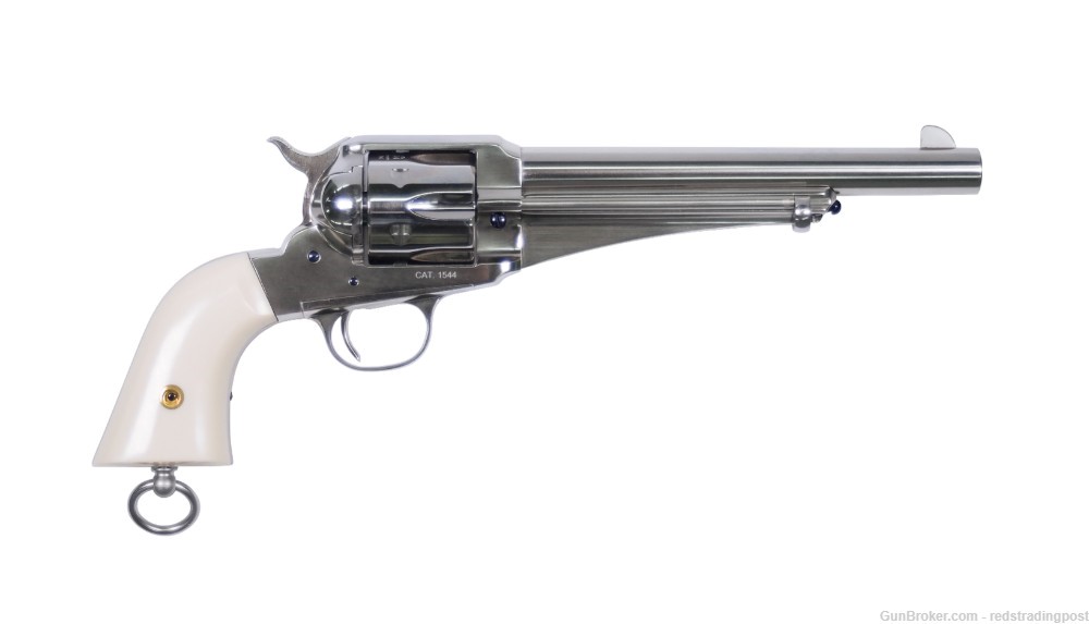 A. Uberti 1875 Army Outlaw Frank 7.5" Barrel 45 Colt Nickel Revolver 356713-img-0