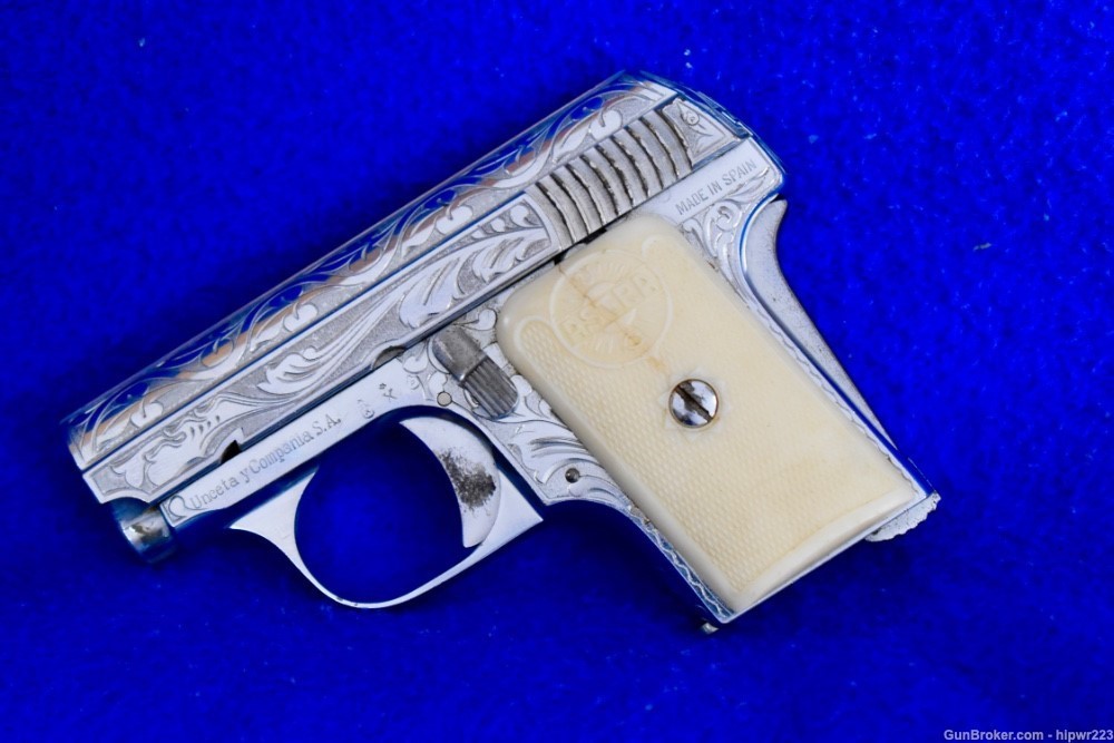 Astra Model 200 FIRECAT .25 ACP factory engraved made in 1952 C&R OK-img-1