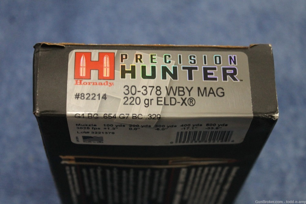 20 Rounds 1 Box Hornady 82214 Precision Hunter 30-378 Wby Mag 220gr ELD-X-img-2