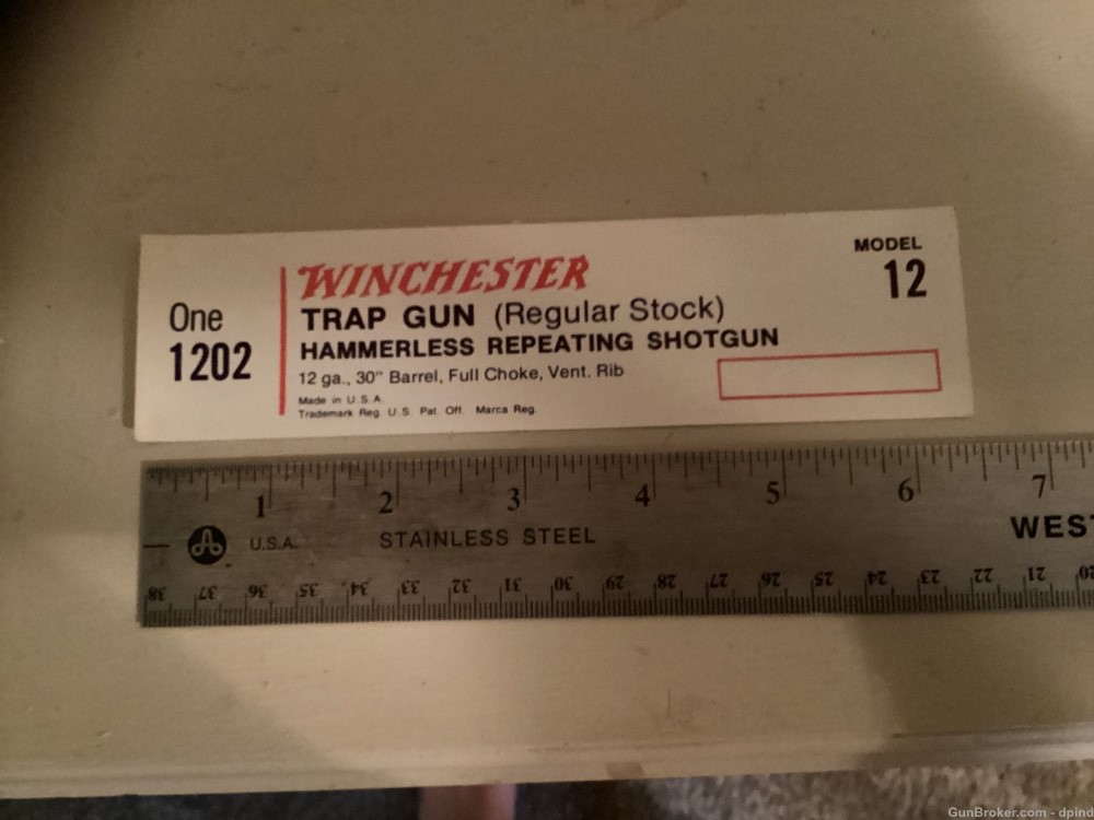 Winchester model 12 box label-img-0