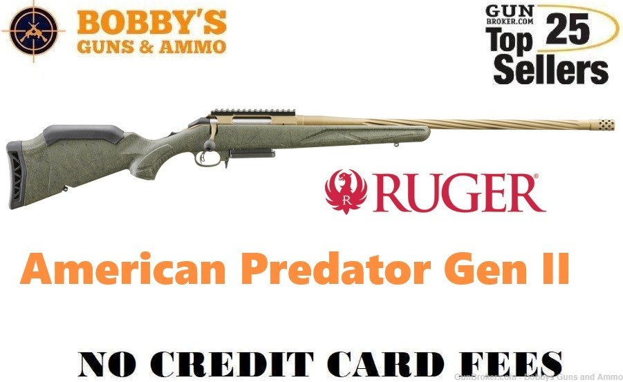 Ruger 46931 American Predator Gen II Full Size 308 Win 3+1 22" Burnt Bronze-img-0