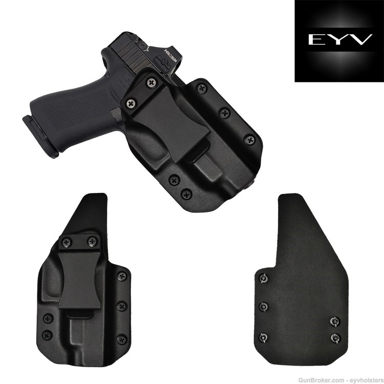 Glock 48/43/43X/MOS -EYV IWB Hybrid Leather/ Kydex Concealed Carry Holster -img-0