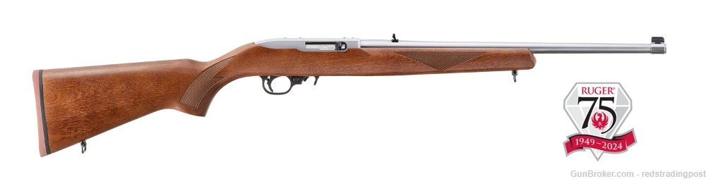 Ruger 75th Anniversary 10/22 18.5" SS Barrel 22 LR Wood Stock Rifle 31275-img-0