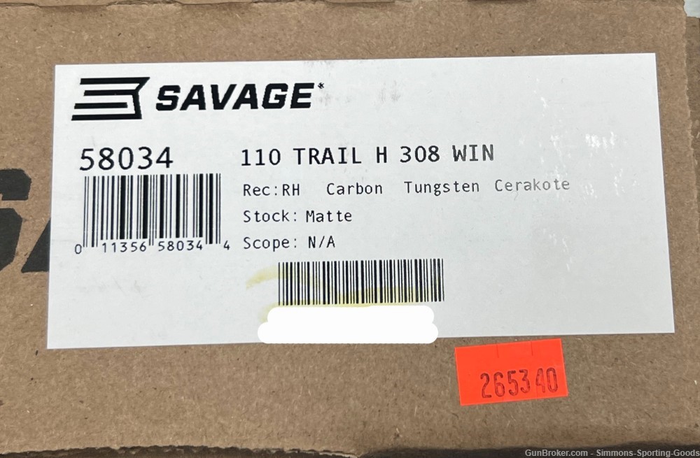 Savage 110 (58034) 22" 308WIN 4Rd Trail Hunter Bolt Action Rifle - OD Green-img-2
