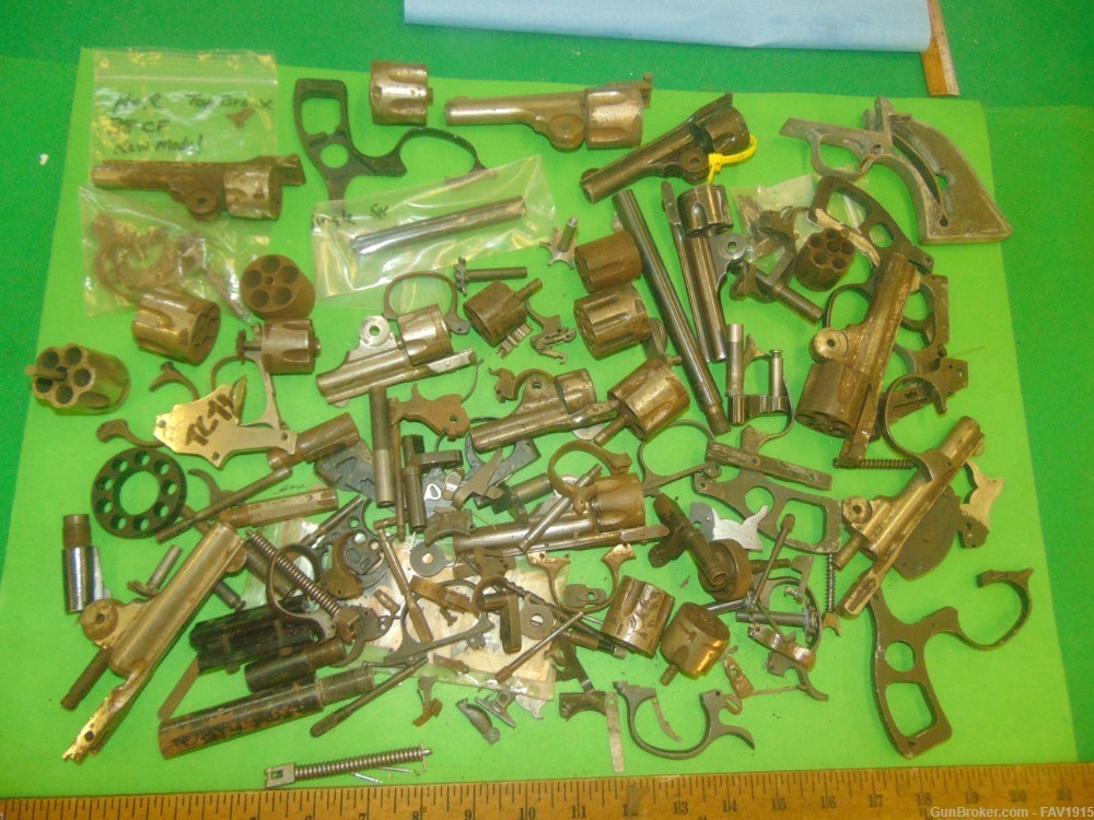 Gunsmith's lot of vintage revolver parts 12 pounds-img-0