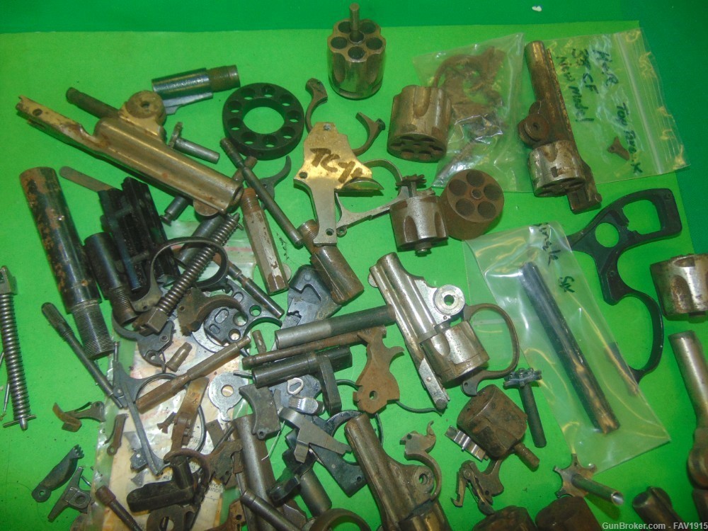 Gunsmith's lot of vintage revolver parts 12 pounds-img-3