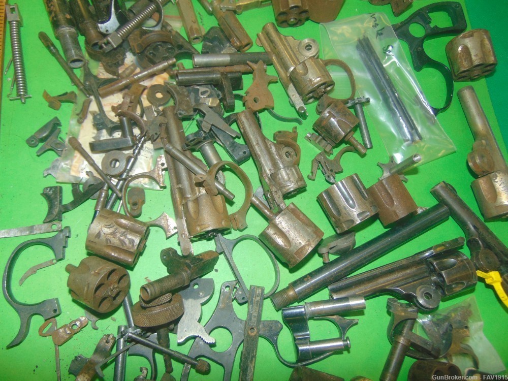 Gunsmith's lot of vintage revolver parts 12 pounds-img-2