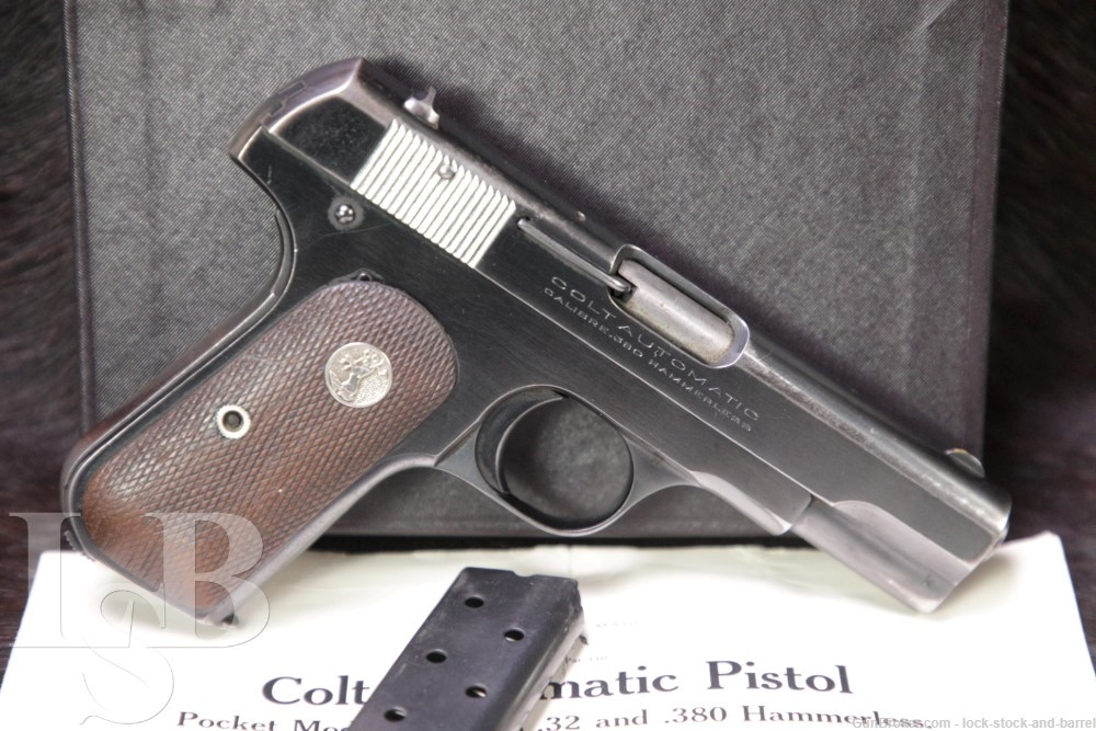 Colt Model 1908 Pocket Hammerless .380 ACP Semi-Auto Pistol & Box 1929 C&R-img-0