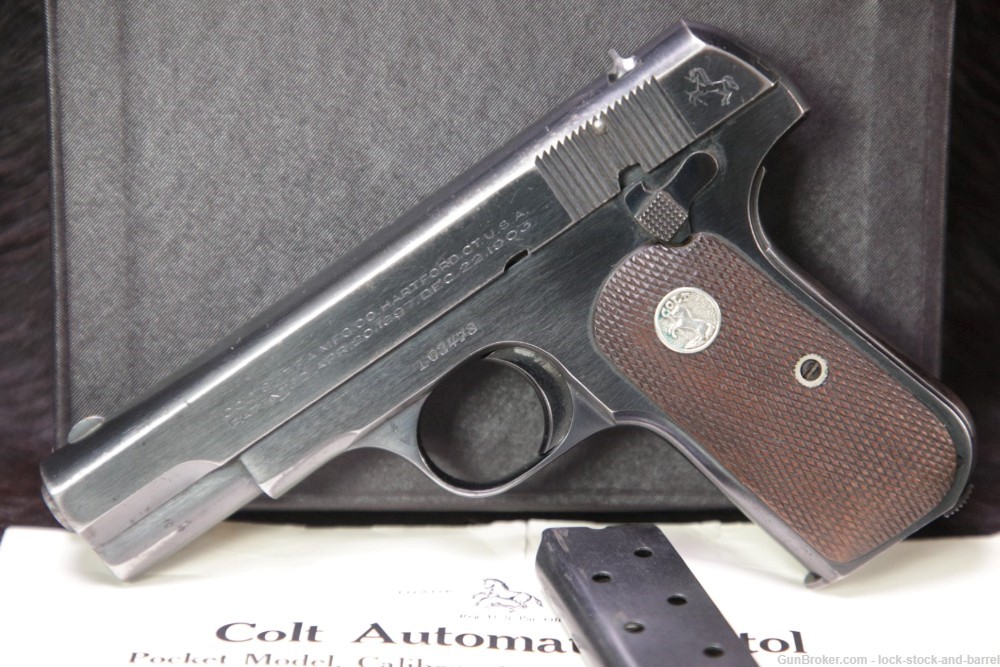 Colt Model 1908 Pocket Hammerless .380 ACP Semi-Auto Pistol & Box 1929 C&R-img-3
